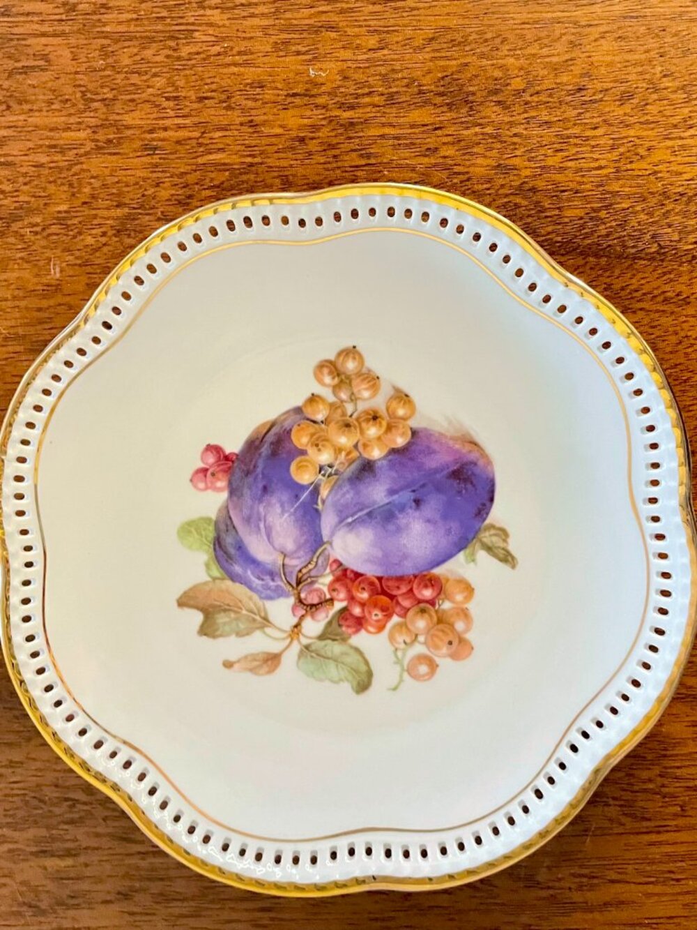 Vintage Pair of Desert Salad Plates Schumann Arzberg Germany Fruit Motif